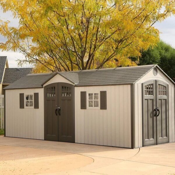20 ft. W x 8 ft. D Plastic Storage Shed - Image 1
