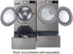 LG – 4.5 Cu. Ft. High-Efficiency Stackable Smart Front Load Washer with Steam and 6Motion Technology – Graphite steel - Image 2