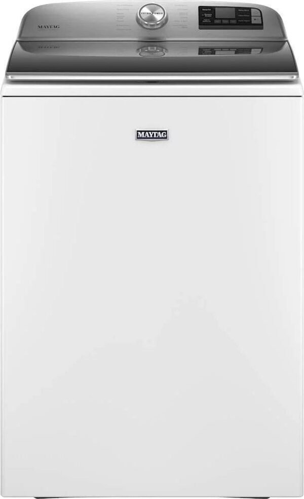 Maytag – 5.3 Cu. Ft. High Efficiency Smart Top Load Washer with Extra Power Button – White - Image 1