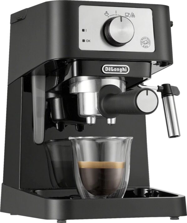 De’Longhi – Stilosa 15 Bar Pump Espresso Machine – Black and Stainless - Image 1