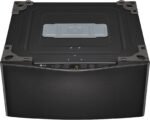 LG – SideKick 1.0 Cu. Ft. High-Efficiency Smart Top Load Pedestal Washer with 3-Motion Technology – Black steel
