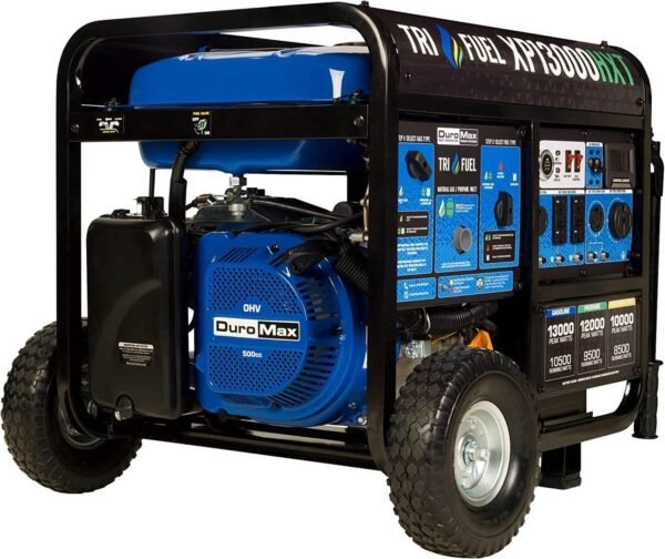DuroMax 13000 Watt, Tri Fuel Portable Generator, w/ CO Alert - Image 1