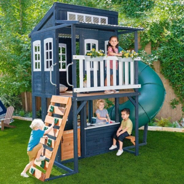 Kids Kidkraft Cozy Escape Playhouse In Navy Installation Included - Image 1